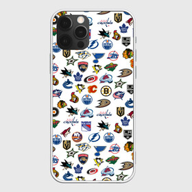 Чехол для iPhone 12 Pro с принтом NHL PATTERN | НХЛ (Z) , силикон | область печати: задняя сторона чехла, без боковых панелей | anaheim ducks | arizona coyotes | boston bruins | buffalo sabres | calgary flames | canadiens de montreal | carolina hurricanes | chicago blackhawks | colorado | hockey | nhl | нхл | паттерн | спорт | хоккей