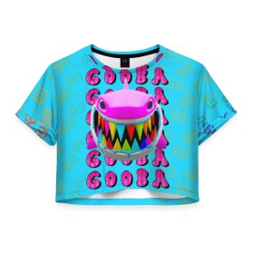 Женская футболка Crop-top 3D с принтом 6IX9INE- GOOBA , 100% полиэстер | круглая горловина, длина футболки до линии талии, рукава с отворотами | 6ix9ine | 6ix9ine  gooba | gooba | акула | сикснайн | сиксти найн | сиксти найн репер | такаши | текаши | текаши сикснайн