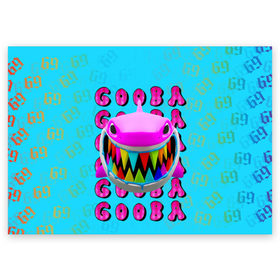 Поздравительная открытка с принтом 6IX9INE- GOOBA , 100% бумага | плотность бумаги 280 г/м2, матовая, на обратной стороне линовка и место для марки
 | 6ix9ine | 6ix9ine  gooba | gooba | акула | сикснайн | сиксти найн | сиксти найн репер | такаши | текаши | текаши сикснайн