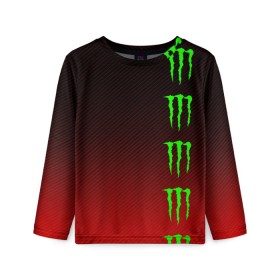 Детский лонгслив 3D с принтом MONSTER ENERGY (Z) , 100% полиэстер | длинные рукава, круглый вырез горловины, полуприлегающий силуэт
 | black monster | bmx | claw | cybersport | energy | monster | monster energy | moto | motocross | race | sport | киберспорт | когти | монстер энерджи | монстр | мото | мотокросс | ралли | скейтбординг | спорт | т | энергия