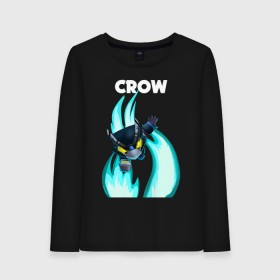 Женский лонгслив хлопок с принтом BRAWL STARS MECHA CROW. , 100% хлопок |  | 