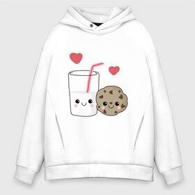 Мужское худи Oversize хлопок с принтом Milk and Cookies Love , френч-терри — 70% хлопок, 30% полиэстер. Мягкий теплый начес внутри —100% хлопок | боковые карманы, эластичные манжеты и нижняя кромка, капюшон на магнитной кнопке | coockie | friend | minimalism | дружба | любовь | минимализм | молоко | печенье | печенька | печеньки