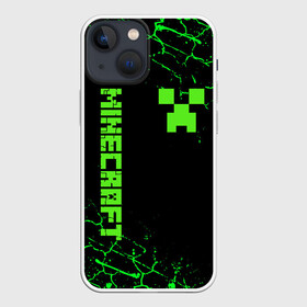 Чехол для iPhone 13 mini с принтом MINECRAFT CREEPER ,  |  | block | creeper | cube | minecraft | pixel | блок | геометрия | крафт | крипер | кубики | майнкрафт | пиксели