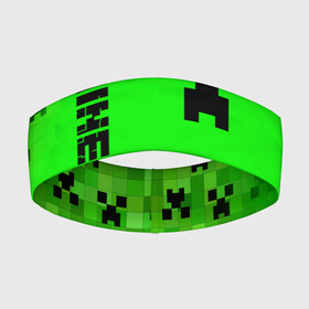 Повязка на голову 3D с принтом MINECRAFT CREEPER ,  |  | block | creeper | cube | minecraft | pixel | блок | геометрия | крафт | крипер | кубики | майнкрафт | пиксели