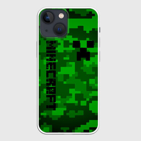 Чехол для iPhone 13 mini с принтом MINECRAFT | МАЙНКРАФТ | CREEPER | КРИПЕР ,  |  | block | creeper | cube | minecraft | pixel | блок | геометрия | крафт | крипер | кубики | майнкрафт | пиксели