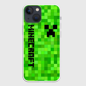 Чехол для iPhone 13 mini с принтом MINECRAFT CREEPER ,  |  | block | creeper | cube | minecraft | pixel | блок | геометрия | крафт | крипер | кубики | майнкрафт | пиксели