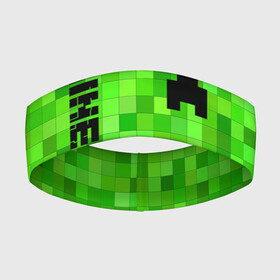 Повязка на голову 3D с принтом MINECRAFT CREEPER ,  |  | block | creeper | cube | minecraft | pixel | блок | геометрия | крафт | крипер | кубики | майнкрафт | пиксели