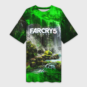 Платье-футболка 3D с принтом FARCRY5 ,  |  | far cry | farcry | game | ubisof | выживание | джунгли | игры | остров | фар край