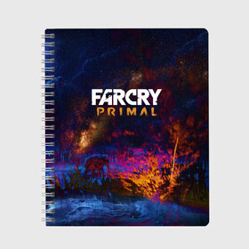 Тетрадь с принтом FARCRYPRIMAL , 100% бумага | 48 листов, плотность листов — 60 г/м2, плотность картонной обложки — 250 г/м2. Листы скреплены сбоку удобной пружинной спиралью. Уголки страниц и обложки скругленные. Цвет линий — светло-серый
 | far cry | farcry | game | ubisof | выживание | джунгли | игры | остров | фар край