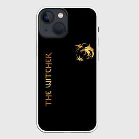 Чехол для iPhone 13 mini с принтом The Witcher Gold ,  |  | the witcher | witcher | ведьмак | ведьмак дикая охота | волк | геральд | геральд из ривии | значки | золотой значок | лого | руны | сериал witcher | сериал ведьмак | символика из сериала | сойка