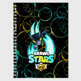 Тетрадь с принтом BRAWL STARS MECHA CROW. , 100% бумага | 48 листов, плотность листов — 60 г/м2, плотность картонной обложки — 250 г/м2. Листы скреплены сбоку удобной пружинной спиралью. Уголки страниц и обложки скругленные. Цвет линий — светло-серый
 | Тематика изображения на принте: 8 bit | brawl stars | crow | leon | leon shark | max | mecha | mecha crow | mr.p | sally leon | shark | sprout | tara | virus 8 bit | werewolf leon | акула | берли | бравл старс | ворон | макс | оборотень