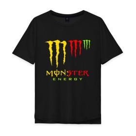 Мужская футболка хлопок Oversize с принтом MONSTER ENERGY (Z) , 100% хлопок | свободный крой, круглый ворот, “спинка” длиннее передней части | black monster | bmx | claw | cybersport | energy | monster | monster energy | moto | motocross | race | sport | киберспорт | когти | монстер энерджи | монстр | мото | мотокросс | ралли | скейтбординг | спорт | энергия