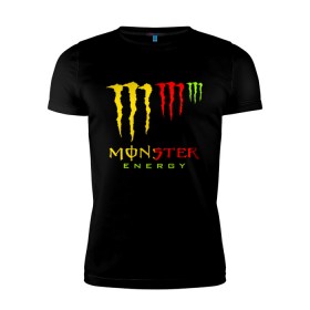 Мужская футболка премиум с принтом MONSTER ENERGY (Z) , 92% хлопок, 8% лайкра | приталенный силуэт, круглый вырез ворота, длина до линии бедра, короткий рукав | black monster | bmx | claw | cybersport | energy | monster | monster energy | moto | motocross | race | sport | киберспорт | когти | монстер энерджи | монстр | мото | мотокросс | ралли | скейтбординг | спорт | энергия