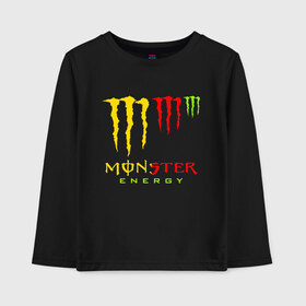 Детский лонгслив хлопок с принтом MONSTER ENERGY (Z) , 100% хлопок | круглый вырез горловины, полуприлегающий силуэт, длина до линии бедер | black monster | bmx | claw | cybersport | energy | monster | monster energy | moto | motocross | race | sport | киберспорт | когти | монстер энерджи | монстр | мото | мотокросс | ралли | скейтбординг | спорт | энергия