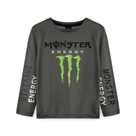 Детский лонгслив 3D с принтом MONSTER ENERGY (Z) , 100% полиэстер | длинные рукава, круглый вырез горловины, полуприлегающий силуэт
 | black monster | bmx | claw | cybersport | energy | monster | monster energy | moto | motocross | race | sport | киберспорт | когти | монстер энерджи | монстр | мото | мотокросс | ралли | скейтбординг | спорт | энергия