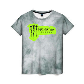 Женская футболка 3D с принтом MONSTER ENERGY (Z) , 100% полиэфир ( синтетическое хлопкоподобное полотно) | прямой крой, круглый вырез горловины, длина до линии бедер | black monster | bmx | claw | cybersport | energy | monster | monster energy | moto | motocross | race | sport | киберспорт | когти | монстер энерджи | монстр | мото | мотокросс | ралли | скейтбординг | спорт | энергия