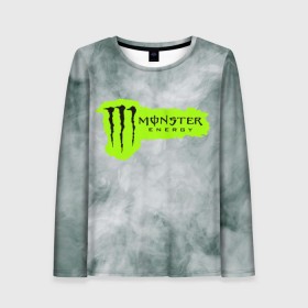 Женский лонгслив 3D с принтом MONSTER ENERGY (Z) , 100% полиэстер | длинные рукава, круглый вырез горловины, полуприлегающий силуэт | black monster | bmx | claw | cybersport | energy | monster | monster energy | moto | motocross | race | sport | киберспорт | когти | монстер энерджи | монстр | мото | мотокросс | ралли | скейтбординг | спорт | энергия