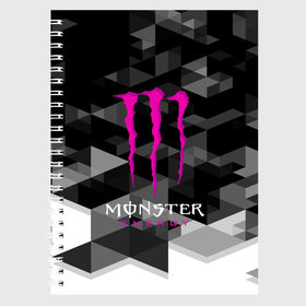 Тетрадь с принтом MONSTER ENERGY (Z) , 100% бумага | 48 листов, плотность листов — 60 г/м2, плотность картонной обложки — 250 г/м2. Листы скреплены сбоку удобной пружинной спиралью. Уголки страниц и обложки скругленные. Цвет линий — светло-серый
 | Тематика изображения на принте: black monster | bmx | claw | cybersport | energy | monster | monster energy | moto | motocross | race | sport | киберспорт | когти | монстер энерджи | монстр | мото | мотокросс | ралли | скейтбординг | спорт | энергия