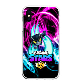 Чехол для iPhone XS Max матовый с принтом BRAWL STARS MECHA CROW , Силикон | Область печати: задняя сторона чехла, без боковых панелей | 8 bit | brawl stars | crow | leon | leon shark | max | mecha | mecha crow | mr.p | sally leon | shark | sprout | tara | virus 8 bit | werewolf leon | акула | берли | бравл старс | ворон | макс | оборотень