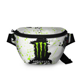 Поясная сумка 3D с принтом MONSTER ENERGY (Z) , 100% полиэстер | плотная ткань, ремень с регулируемой длиной, внутри несколько карманов для мелочей, основное отделение и карман с обратной стороны сумки застегиваются на молнию | black monster | bmx | claw | cybersport | energy | monster | monster energy | moto | motocross | race | sport | киберспорт | когти | монстер энерджи | монстр | мото | мотокросс | ралли | скейтбординг | спорт | т | энергия