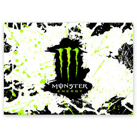 Поздравительная открытка с принтом MONSTER ENERGY (Z) , 100% бумага | плотность бумаги 280 г/м2, матовая, на обратной стороне линовка и место для марки
 | Тематика изображения на принте: black monster | bmx | claw | cybersport | energy | monster | monster energy | moto | motocross | race | sport | киберспорт | когти | монстер энерджи | монстр | мото | мотокросс | ралли | скейтбординг | спорт | т | энергия