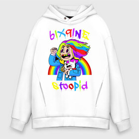 Мужское худи Oversize хлопок с принтом 6IX9INE , френч-терри — 70% хлопок, 30% полиэстер. Мягкий теплый начес внутри —100% хлопок | боковые карманы, эластичные манжеты и нижняя кромка, капюшон на магнитной кнопке | 6ix9ine | gooba | hernandez | tekashi