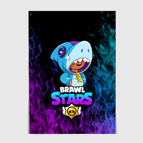 Постер с принтом BRAWL STARS SHARK. , 100% бумага
 | бумага, плотность 150 мг. Матовая, но за счет высокого коэффициента гладкости имеет небольшой блеск и дает на свету блики, но в отличии от глянцевой бумаги не покрыта лаком | 8 bit | brawl stars | crow | leon | leon shark | max | mecha | mecha crow | mr.p | sally leon | shark | sprout | tara | virus 8 bit | werewolf leon | акула | берли | бравл старс | ворон | макс | оборотень