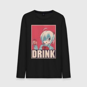 Мужской лонгслив хлопок с принтом DRINK , 100% хлопок |  | anime | chuunibyou | cute | demo | drink | eye | ga | girl | hope | kawai | kawaii | koi | manga | rikka | takanashi | wicked | аниме | бант | гл | глаз | грешный | девочка | злой | любви | манга | на | надпись | не | пить | плакат | п