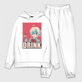 Мужской костюм хлопок OVERSIZE с принтом DRINK ,  |  | anime | chuunibyou | cute | demo | drink | eye | ga | girl | hope | kawai | kawaii | koi | manga | rikka | takanashi | wicked | аниме | бант | гл | глаз | грешный | девочка | злой | любви | манга | на | надпись | не | пить | плакат | п