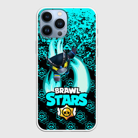 Чехол для iPhone 13 Pro Max с принтом Brawl stars mecha crow. ,  |  | Тематика изображения на принте: bibi | brawl stars | coach mike | leon | leon shark | mecha crow | mr.p | sally leon | sandy | sprout | unicorn | virus 8 bit | биби | бравл старс | вирус 8 бит | леон | оборотень | спроут | сэли леон