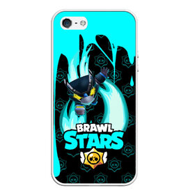 Чехол для iPhone 5/5S матовый с принтом Brawl stars mecha crow , Силикон | Область печати: задняя сторона чехла, без боковых панелей | bibi | brawl stars | coach mike | leon | leon shark | mecha crow | mr.p | sally leon | sandy | sprout | unicorn | virus 8 bit | биби | бравл старс | вирус 8 бит | леон | оборотень | спроут | сэли леон