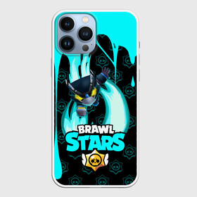 Чехол для iPhone 13 Pro Max с принтом Brawl stars mecha crow. ,  |  | Тематика изображения на принте: bibi | brawl stars | coach mike | leon | leon shark | mecha crow | mr.p | sally leon | sandy | sprout | unicorn | virus 8 bit | биби | бравл старс | вирус 8 бит | леон | оборотень | спроут | сэли леон