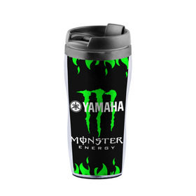 Термокружка-непроливайка с принтом MONSTER ENERGY (Z) , внутренняя часть — пищевой пластик, наружная часть — прозрачный пластик, между ними — полиграфическая вставка с рисунком | объем — 350 мл, герметичная крышка | bike | energy | monster | monster energy | moto | motocycle | sport | sportmotorcycle | yamaha | когти | монстер энерджи | монстр | мото | спорт | энергия | ямаха