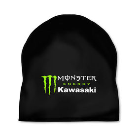 Шапка 3D с принтом MONSTER ENERGY KAWASAKI (Z) , 100% полиэстер | универсальный размер, печать по всей поверхности изделия | Тематика изображения на принте: bike | energy | kawasaki | monster | monster energy | moto | motocross | ninja | sport | zzr | кавасаки | кавасаки ниндзя | монстер энерджи | монстр | мото | мотокросс | ниндзя | спорт | энергия