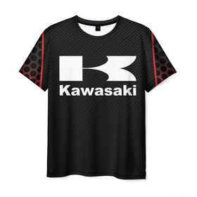 Мужская футболка 3D с принтом KAWASAKI (Z) , 100% полиэфир | прямой крой, круглый вырез горловины, длина до линии бедер | bike | kawasaki | moto | motocycle | ninja | sportmotorcycle | zzr | кавасаки | кавасаки ниндзя | мото | мотоспорт | ниндзя