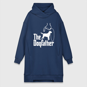 Платье-худи хлопок с принтом The Dogfather   пародия ,  |  | godfather | крестный отец | лабрадор | ретривер | собака | собачник | хобби