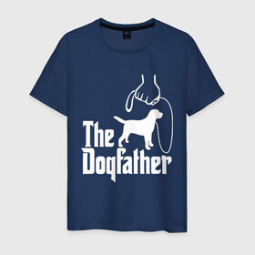 Мужская футболка хлопок с принтом The Dogfather - пародия  , 100% хлопок | прямой крой, круглый вырез горловины, длина до линии бедер, слегка спущенное плечо. | godfather | крестный отец | лабрадор | ретривер | собака | собачник | хобби