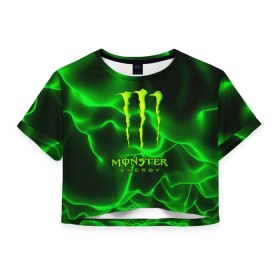 Женская футболка Crop-top 3D с принтом MONSTER ENERGY , 100% полиэстер | круглая горловина, длина футболки до линии талии, рукава с отворотами | energy | honda | mercedes | monster energy | porsche | racing | sport | toyota | автомобил | автомобильные | марка | машины | митсубиси | монстр | монстр энерджи | порше | спорт | тесла | тойота | хонда