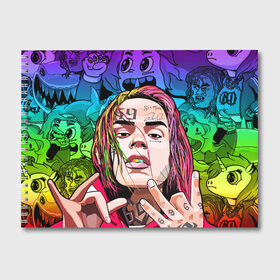 Альбом для рисования с принтом 6IX9INE , 100% бумага
 | матовая бумага, плотность 200 мг. | 6ix9ine | gooba | hernandez | tekashi