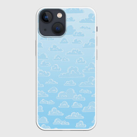 Чехол для iPhone 13 mini с принтом Очень светлые голубые облака ,  |  | textures | белый | лазурный | мультяшный | небеса | небо | облака | рисунок | светлый | текстуры | тучки | узор | фон
