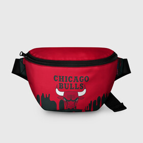 Поясная сумка 3D с принтом Chicago Bulls. , 100% полиэстер | плотная ткань, ремень с регулируемой длиной, внутри несколько карманов для мелочей, основное отделение и карман с обратной стороны сумки застегиваются на молнию | 23 | air jordan | bulls | chicago bulls | jordan | michael jordan | nba | paris saint germain | psg | red | sport | быки | джордан | майкл джордан | псж | спорт | чикаго буллс