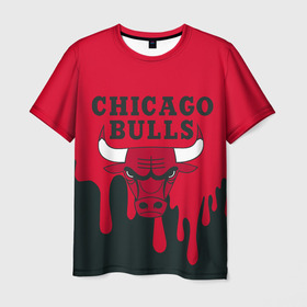 Мужская футболка 3D с принтом Chicago Bulls. , 100% полиэфир | прямой крой, круглый вырез горловины, длина до линии бедер | 23 | air jordan | bulls | chicago bulls | jordan | michael jordan | nba | paris saint germain | psg | red | sport | быки | джордан | майкл джордан | псж | спорт | чикаго буллс