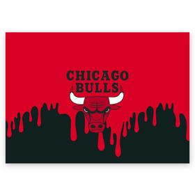 Поздравительная открытка с принтом Chicago Bulls. , 100% бумага | плотность бумаги 280 г/м2, матовая, на обратной стороне линовка и место для марки
 | 23 | air jordan | bulls | chicago bulls | jordan | michael jordan | nba | paris saint germain | psg | red | sport | быки | джордан | майкл джордан | псж | спорт | чикаго буллс