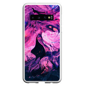 Чехол для Samsung Galaxy S10 с принтом Розовый разводы жидкость цвета , Силикон | Область печати: задняя сторона чехла, без боковых панелей | Тематика изображения на принте: абстракция | жидкость | краска | микс | потеки | разводы | розовый | смесь | тренды | цвета