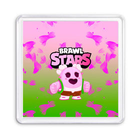 Магнит 55*55 с принтом Sakura Spike Brawl Stars , Пластик | Размер: 65*65 мм; Размер печати: 55*55 мм | brawl | brawl stars | sakura spike | spike | бравл | бравл кактус | бравл старс | кактус | сакура спайк | спайк | спайк бравл старс