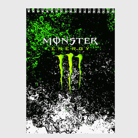 Скетчбук с принтом MONSTER ENERGY , 100% бумага
 | 48 листов, плотность листов — 100 г/м2, плотность картонной обложки — 250 г/м2. Листы скреплены сверху удобной пружинной спиралью | 