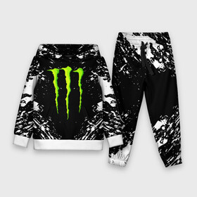 Детский костюм 3D (с толстовкой) с принтом MONSTER ENERGY ,  |  | black monster | bmx | claw | cybersport | energy | monster | monster energy | moto | motocross | race | sport | киберспорт | когти | монстер энерджи | монстр | мото | мотокросс | ралли | скейтбординг | спорт | энергия