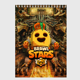 Скетчбук с принтом Brawl Stars Robot Spike , 100% бумага
 | 48 листов, плотность листов — 100 г/м2, плотность картонной обложки — 250 г/м2. Листы скреплены сверху удобной пружинной спиралью | Тематика изображения на принте: brawl stars | brawl stars spike robot | spike | spike robot | бравл кактус | бравл спайк | бравл старс | кактус | робоспайк | спайк | спайк бравл старс