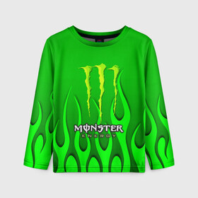 Детский лонгслив 3D с принтом MONSTER ENERGY , 100% полиэстер | длинные рукава, круглый вырез горловины, полуприлегающий силуэт
 | energy | honda | mercedes | monster energy | porsche | racing | sport | toyota | автомобил | автомобильные | марка | машины | митсубиси | монстр | монстр энерджи | порше | спорт | тесла | тойота | хонда