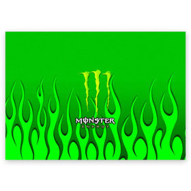 Поздравительная открытка с принтом MONSTER ENERGY , 100% бумага | плотность бумаги 280 г/м2, матовая, на обратной стороне линовка и место для марки
 | energy | honda | mercedes | monster energy | porsche | racing | sport | toyota | автомобил | автомобильные | марка | машины | митсубиси | монстр | монстр энерджи | порше | спорт | тесла | тойота | хонда